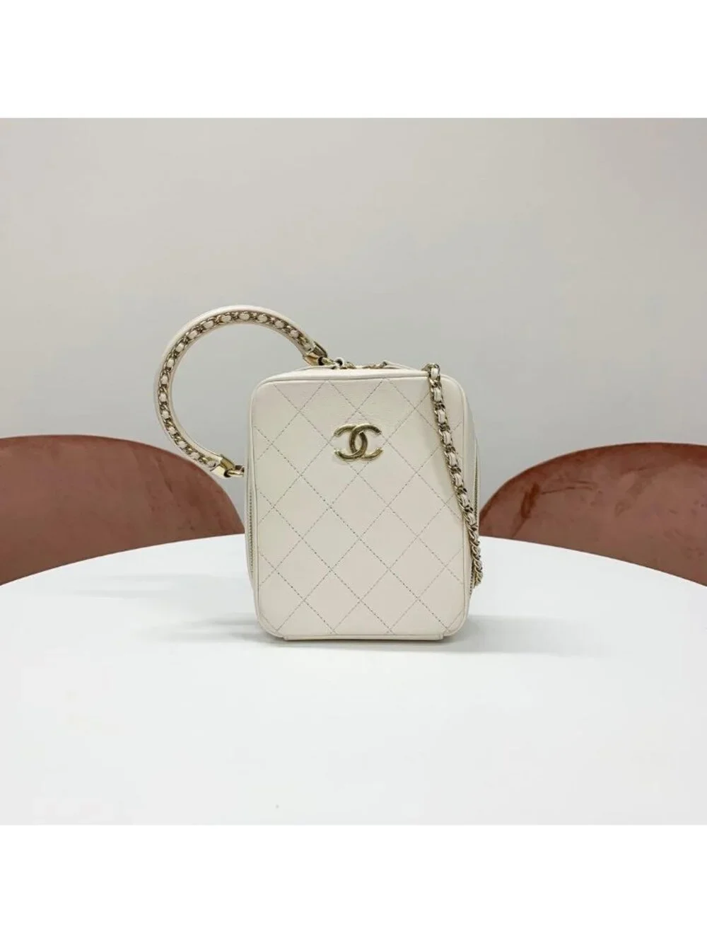 Chanel CC Logo Quilted 2-Way Shoulder Bag